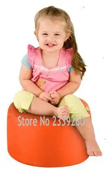 

COVER ONLY NO FILLER - orange round bean bag stool, foot ottoman sofa chair , round waterproof cubes