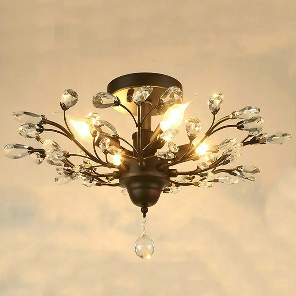 Современный блестящий прозрачный стеклянный светодиодный потолочный светильник s, черные светильники, Хрустальный Железный потолочный светильник для гостиной, спальни, кухни, Домашний Светильник