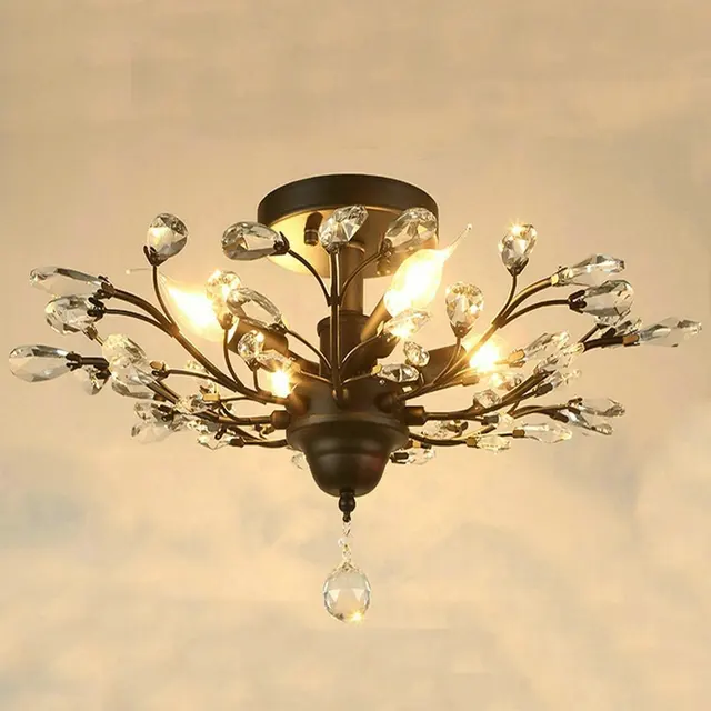 Sale Modern Lustre Clear Glass Led Ceiling Lights Black Fixtures Crystal Iron Ceiling Lamp for Living Room Bedroom Kitchen Home Light Sale Modern Lustre Clear Glass Led Ceiling Lights Black Fixtures Crystal Iron Ceiling Lamp for Living Room Bedroom Kitchen Home Light