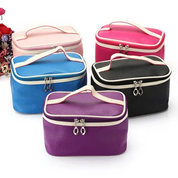 

2018 New Professional Women Makeup Bag PU Leather Cosmetic Bag Portable Makeup Case Storage Travel Suitcase Trousse De Toilette