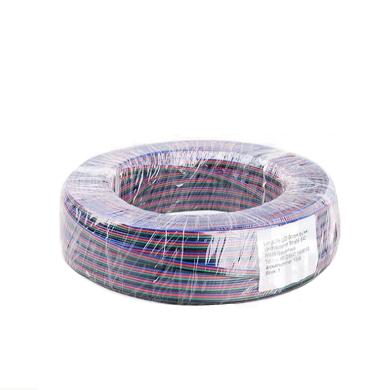 5 м/10 м/20 м/30 м/50 м 4Pin / 5pin Удлинительный провод 22 awg кабель для DC12V 3528 5050 RGB RGBW RGBWW