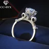 Bague CC pour femmes, argent, or blanc, bijou de luxe rond, bague de fiançailles, mariage, Chic, à la mode, CC582 ► Photo 1/6