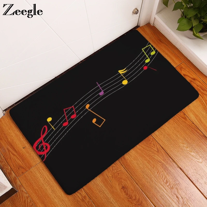 Zeegle Music Note коврик с рисунком для входной двери противоскользящий кухонный