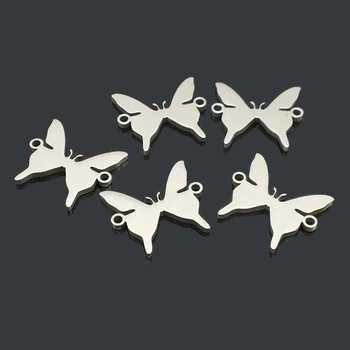 

10pcs Butterfly Stainless Steel Connect Pendant Two Hole Stainless Steel Charm for Wish Bracelet Necklace Making