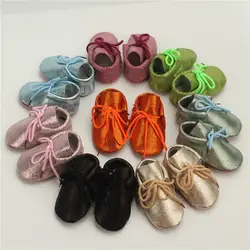 Новые поступления Младенческая малышка Новорожденный ребенок обувь для девочек Дети Первые ходунки Bling натуральная кожа обувь на шнуровке