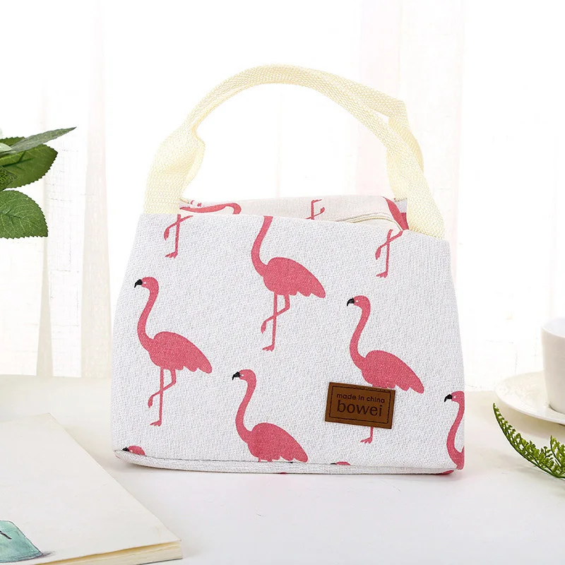 Портативные Детские утепленные сумки с фламинго, водонепроницаемая сумка для ланча, сумка для кормления молока, еды, Термосумка для путешествий и пикника, женская сумка MBG0327 - Цвет: White flamingo
