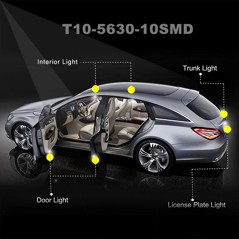 4 шт. автомобильные светодиодсветодиодный лампы T10 W5W для указателей