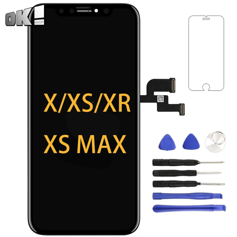 Hitam OEM OLED Panel untuk iPhone X XS 