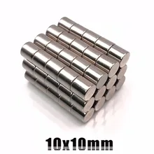 50 шт. 10 мм x 10 мм сильные круглые цилиндрические магниты 10X10 Редкоземельные неодимовые магниты Новые 10*10 художественные соединения