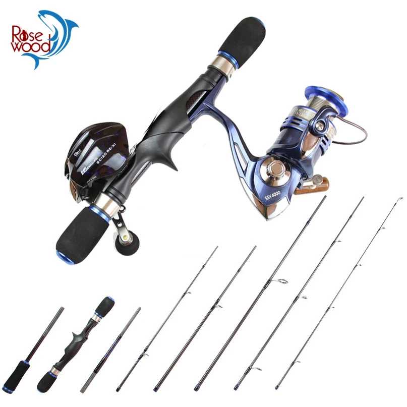

ROSEWOOD Spinning/Casting Handle Fishing Rod 1.8m 2.1M, 8-Piece, M Power, 10-30g/15-45g, 5-12lb/8-16lb Carbon Fiber Fishing Rod