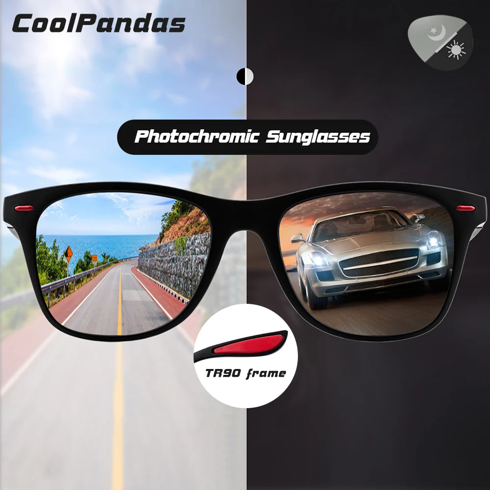 

Top Brand Chemeleon Photochromic Sunglasses Men Women TR90 Square Polarized Sun Glasses for Day Night Vision Driving Male Oculos