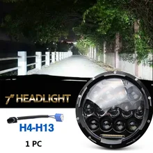 75w Led Headlight 7inch Round High Low Beam DC 12v 24v External Lights for Off Road 4×4 Jeep Wrangler Jk Tj Lada Niva