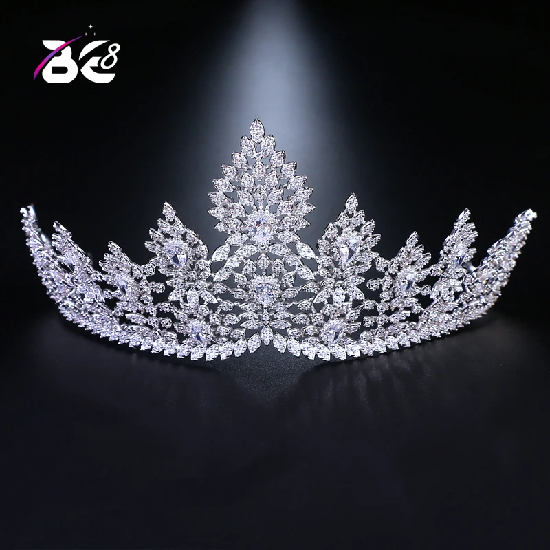 

Be 8 2018 New Fashion Luxury Crystal Women Bride Tiaras Crwon AAA Cubic Zirconia Pageant Hair Accessories Fashion Jewelry H045