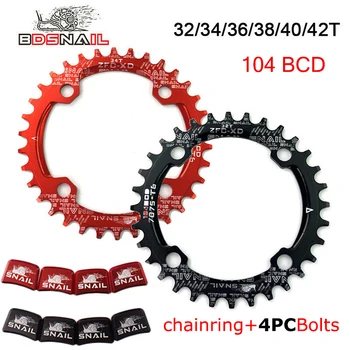 

Mountain Road Bike Chainring 104BCD Chain Ring Narrow Wide Round Oval Bicycle Chainwheel Bolts 32T 34T 36T 38T 40T 42T