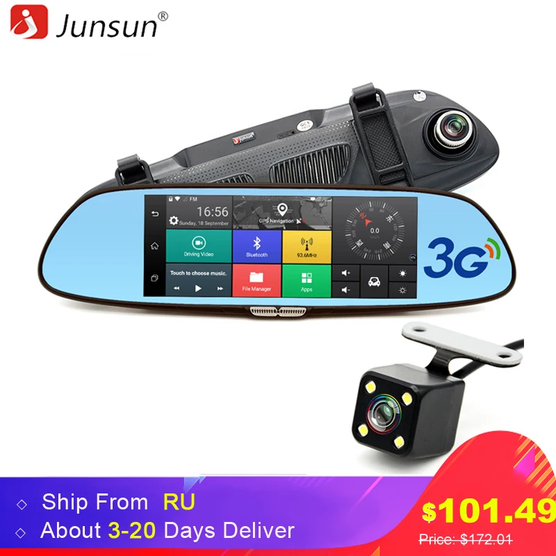 Junsun 7 inch 3G font b Car b font font b GPS b font Navigation Rearview