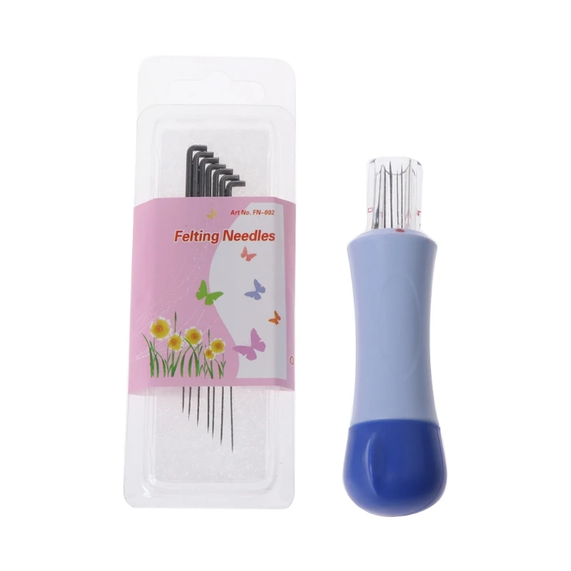 

Plastic Handle Holder & 7pcs Wool Felt Needles Felting Tool DIY Craft Kit