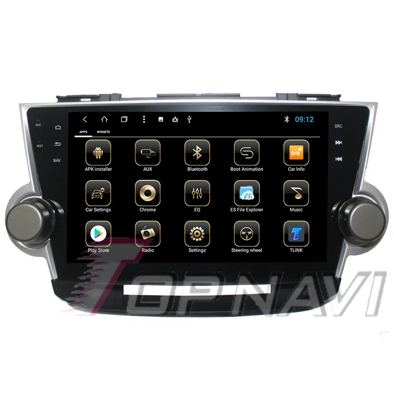 Автомобильный компьютер Topnavi 10 1 дюймов Восьмиядерный Android 8 GPS для Toyota Highlander 2008 2009