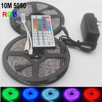 

SMD RGB LED Strip Light 5050 2835 10M 5M LED Light rgb Leds tape diode ribbon Flexible Controller DC 12V Adapter set