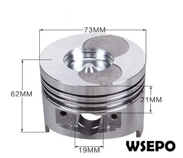 OEM Quality! Piston and Rings Kit for 173F 5HP 4 Stroke Single Cylinder