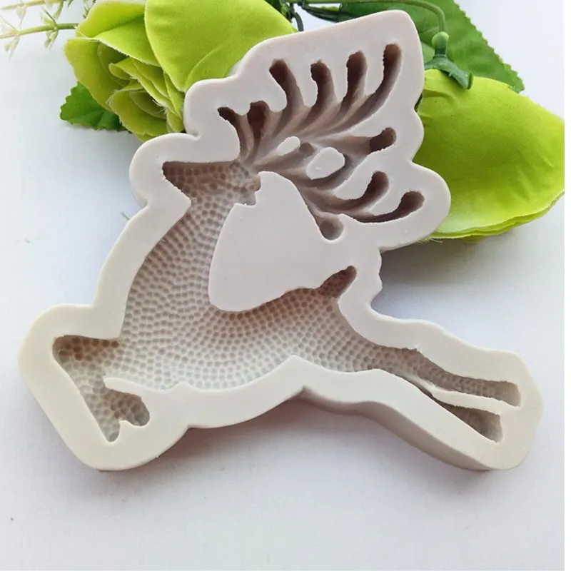 

Christmas series big elk silicone mold fondant cake mousse mold chocolate fudge tool K051