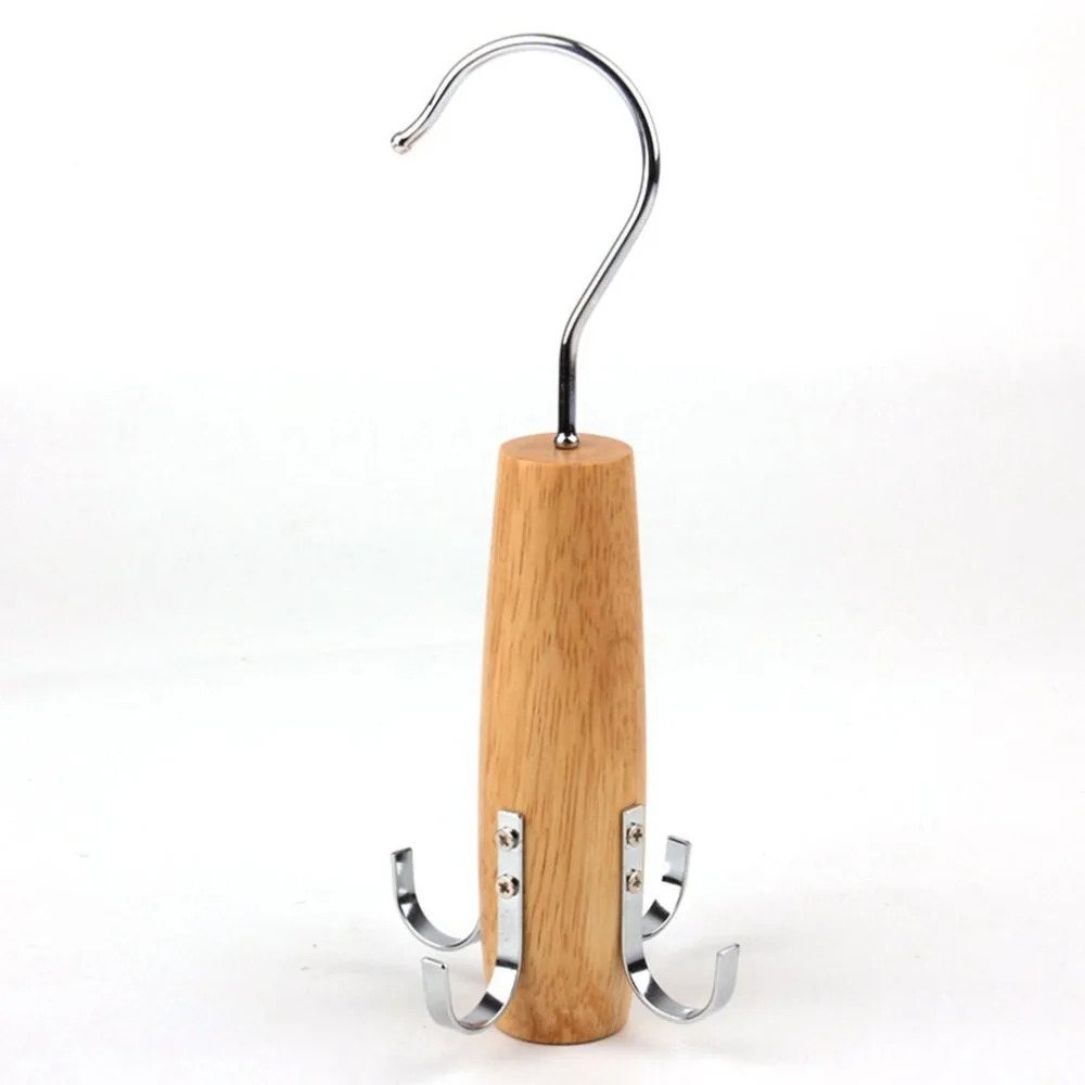 

Portable Wood Material Tie Rack For Closets Rotating Ties Hook Holder Belt Scarves Hanger For Clothing Organizer
