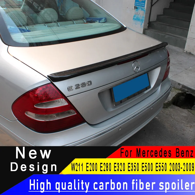 Для Mercedes-Benz W211 E Class 4-дверный седан 2009-2013 спойлер из углеволокна E200 E280 E320 E350 E500 E550 хвост из углеродного волокна крыло