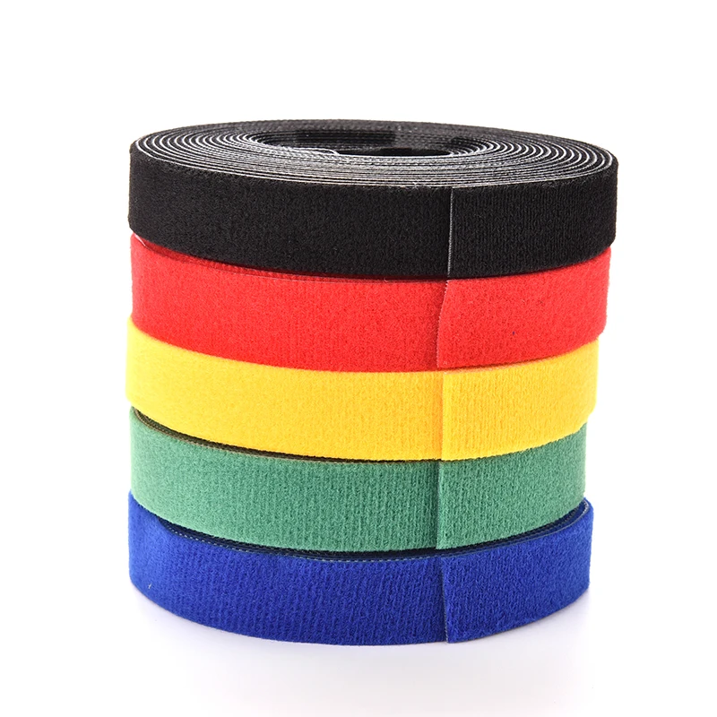 

1 Roll 5M Self Adhesive Hook and Loop Tape Fastener Strip Solid Black With Stickiness 3 Colors