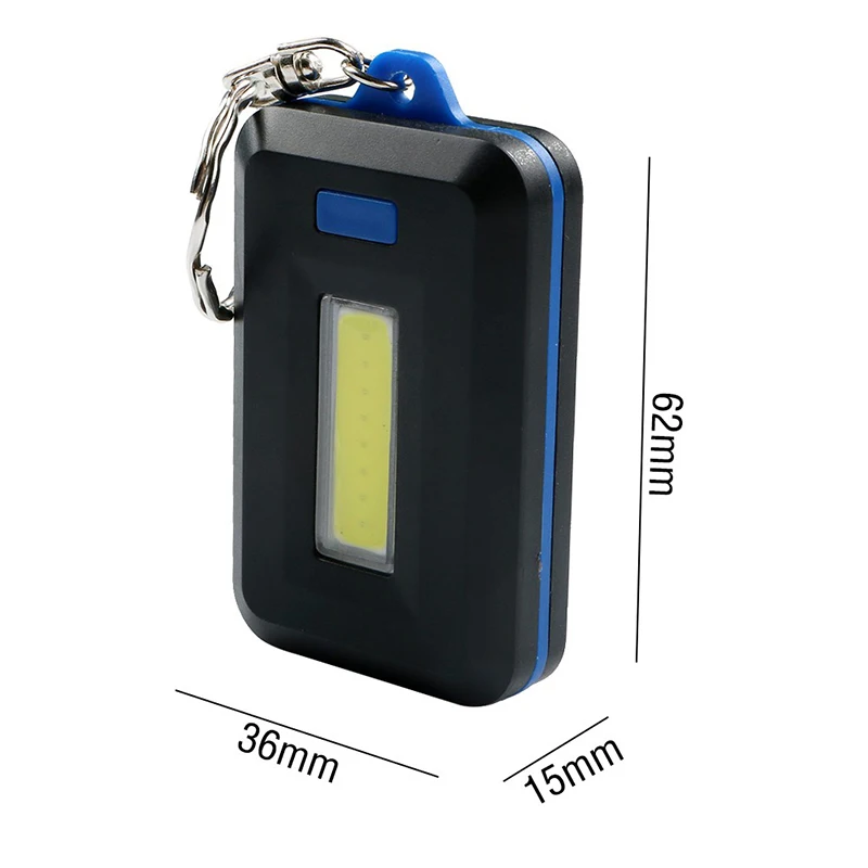 Portable Mini COB LED Flashlight KeyChain lamp Powered by 3AAA Battery For Emergency light Hiking Camping Keyring Flash Light (4)