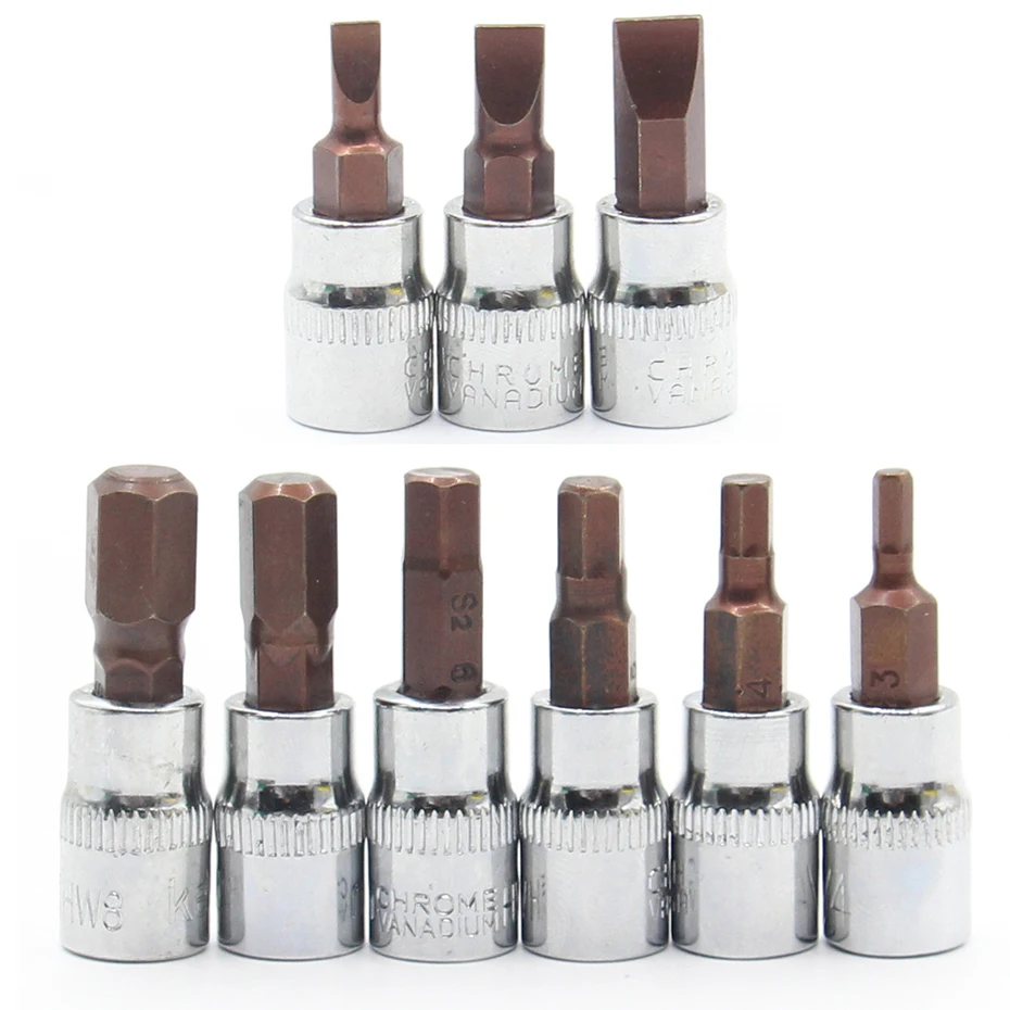 1Pc 1/4 Inch Drive Hex Bit Sockets Set Allen Key Ratchet Drive Adapter