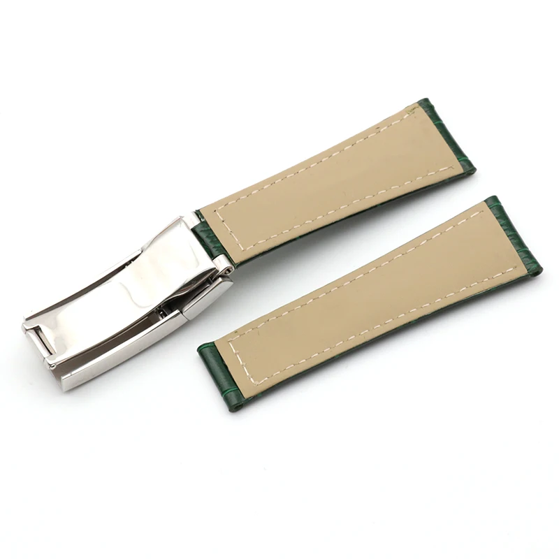 20mm Genuine Cowhide Watch Strap High Quality Combination Buckle Watchband Suitable for Role Submariner Wrist Watch Accessories