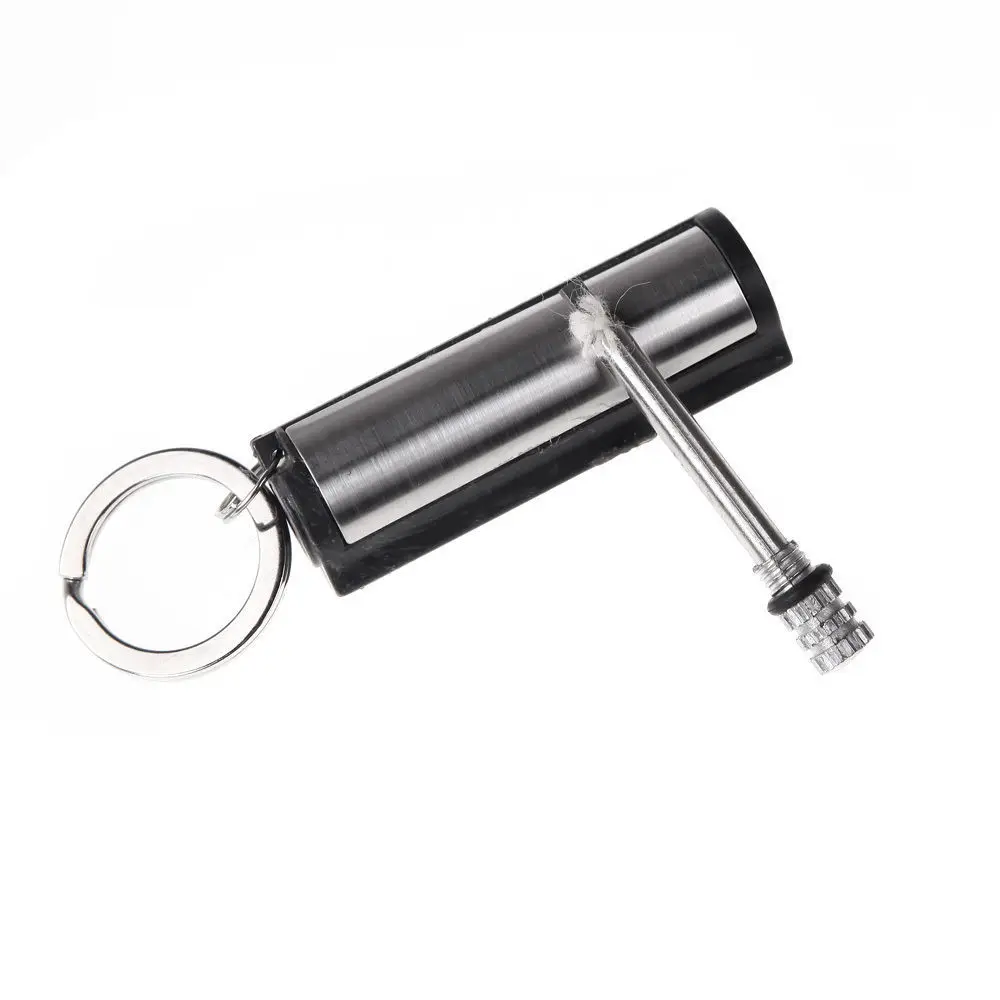 Smoking Permanent Match Striker Lighter with Key Chain Silver for