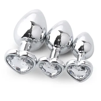 Crystal metal anal plug 3 sizes in a box