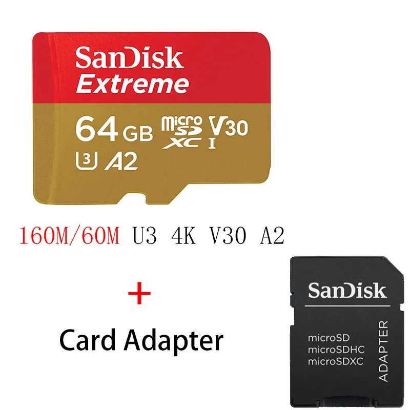 SanDisk Экстремальный Micro SD 128 ГБ 32 ГБ 64 Гб 256 Гб 400 Гб U3 V30 карта памяти 32 64 128 Гб Micro SD карта SD/TF флэш-карта MicroSD для телефона - Емкость: SQXA2-064G