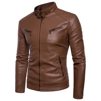 

BOCO 2020 plus velvet collar fur male money hasp type locomotive leather jacket