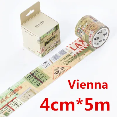 

4cm wide Vienna Collage Old ticket/postmark retro decoration washi tape DIY planner scrapbooking diary masking tape escolar