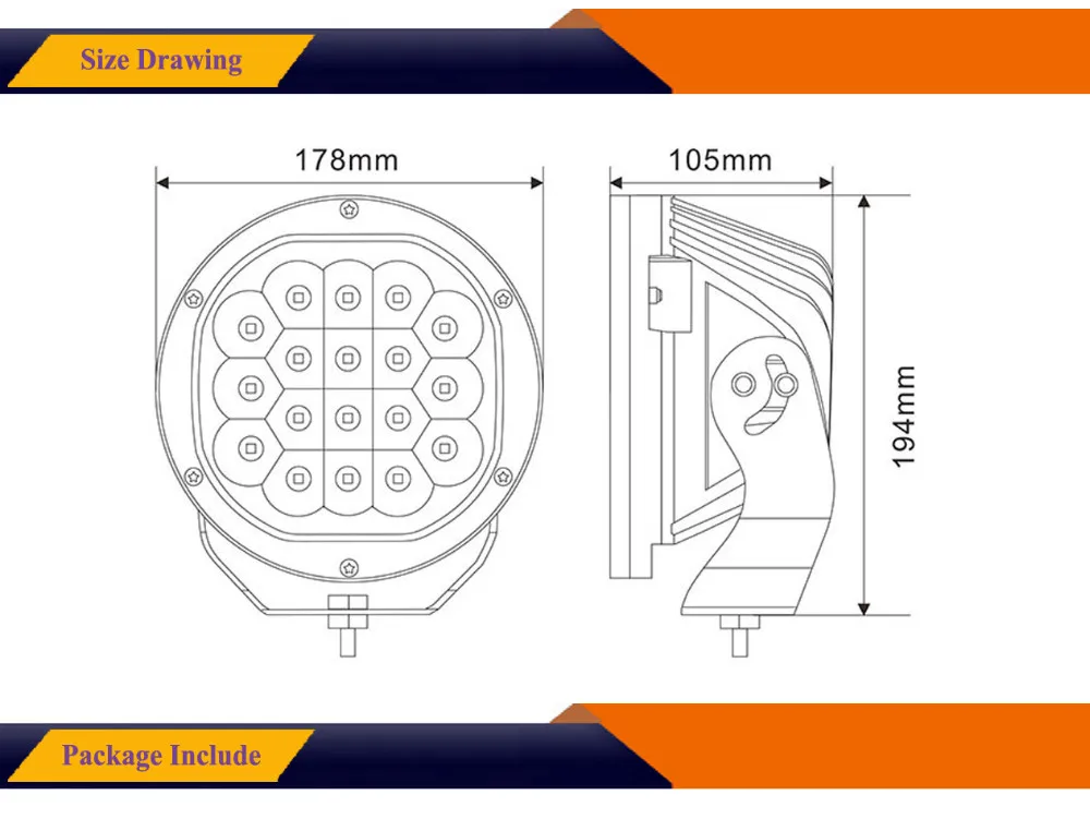 Clearance 90W 7inch Round LED Driving Light 12V Spot Beam for Off Road Wrangler JK TJ Cherokee XJ GMC Raptor F-150 F-250 F-350 F-650 X8pcs 4