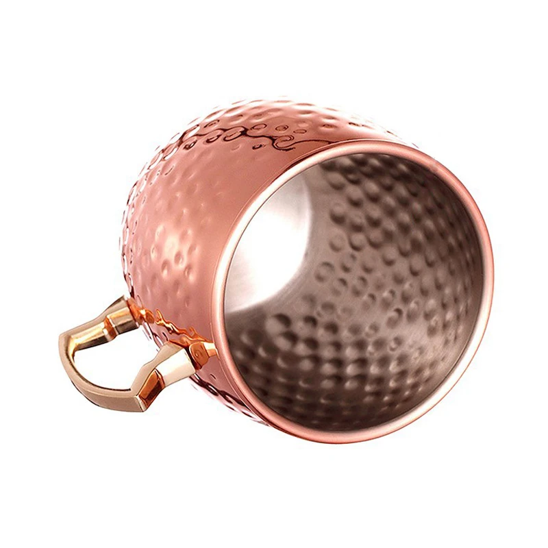 18OZ Stainless Steel Moscow Mule Mug Modern Cocktail Glasses Beer Mugs Drum Copper Plated (11)