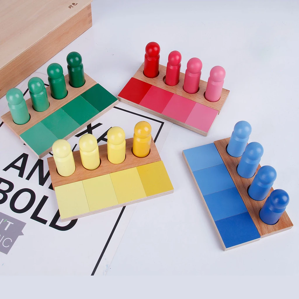 Montessori Sensorial Material Toy - Wooden Gradient Color Matching Kids Early Education