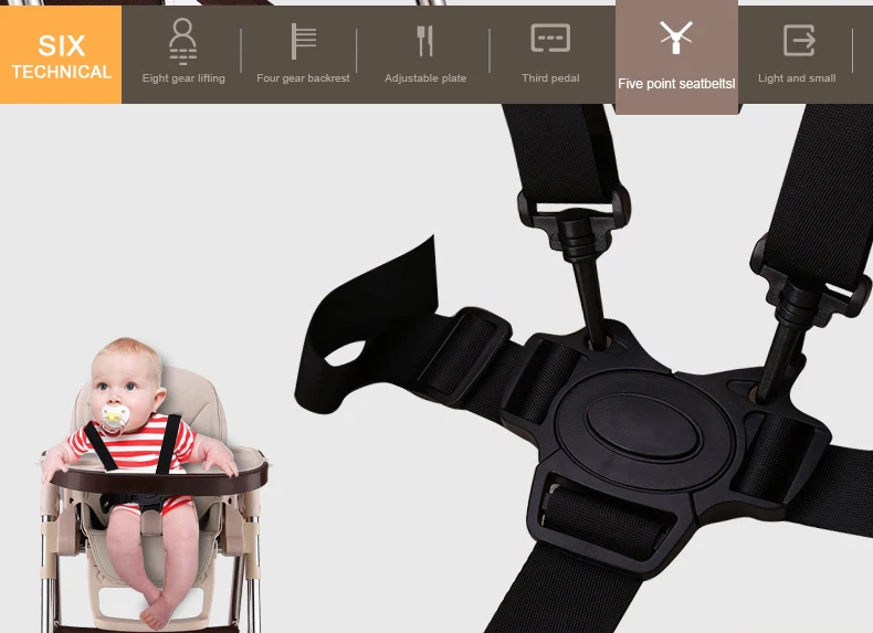 Новинка года Четыре цвета детское кресло для кормления с колесами легко чистить детские стульчик 6-48 месяцев Регулируемый стульчик для кормления poltrona