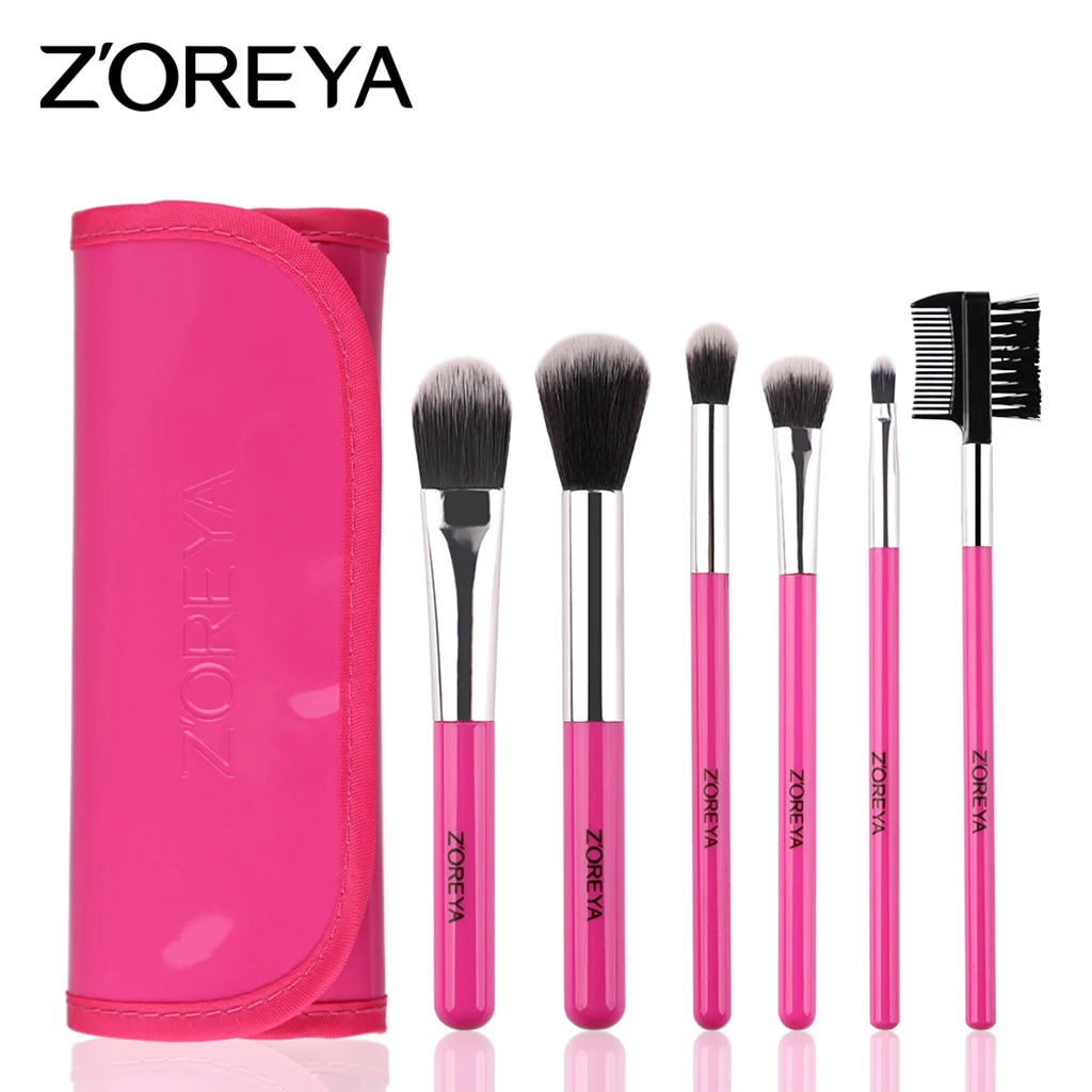 

Portable Makeup Brushes 6PCS Eyeshadow Brush Blending Eyebrow Make Up Brushes Pony Synthetic Hair Bristles Beauty Cosmetics Kit