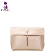 FOXER Casual Kupplung Gold Mode Damen weichen hochwertigen leder abendtasche
