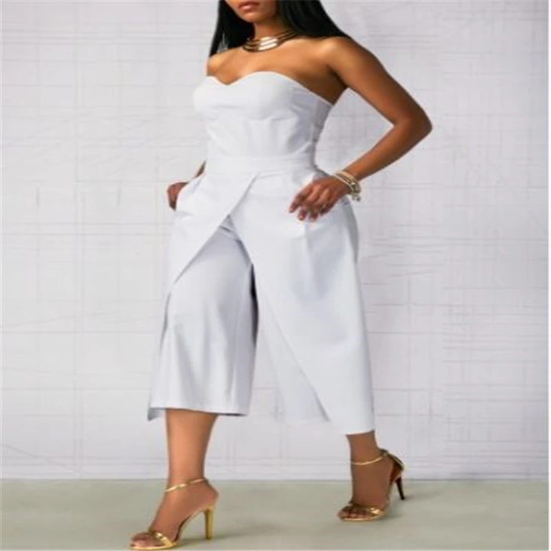 strapless white playsuit