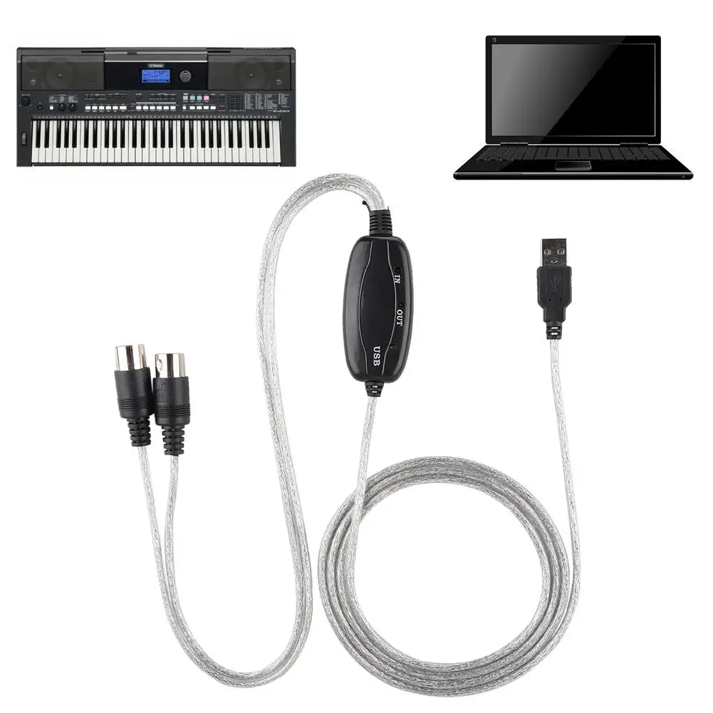 MIDI-usb-конвертер MIDI интерфейс адаптер Шнур клавиатура музыка Editing Line встроенный драйвер кабель MIDI