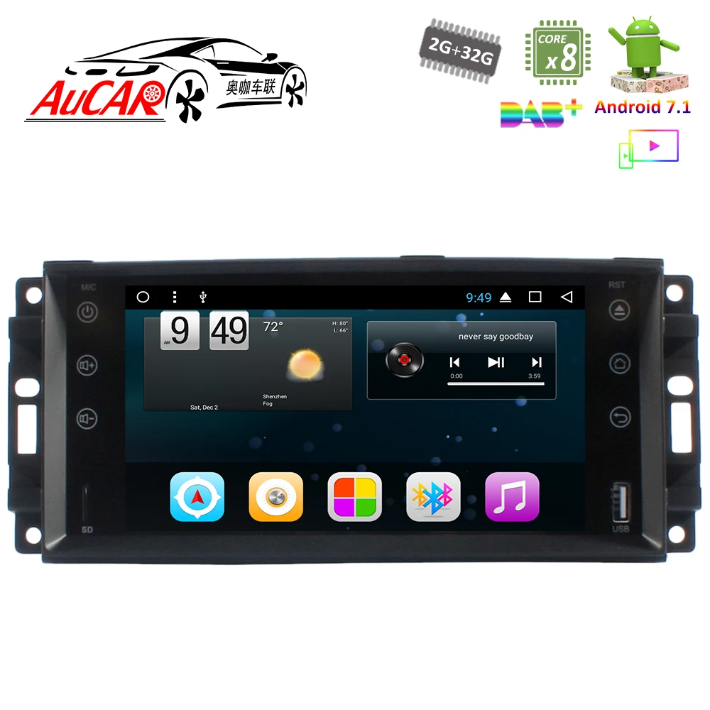 Автомобильный DVD-плеер 7 дюймов Android 1 GPS-навигация для Jeep Universal 2007 - 2012 HD Bluetooth радио