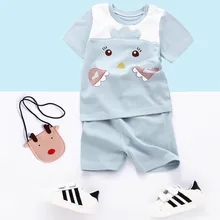 Summer Baby Kids Clothes Sets Cartoon Kitty Infant Toddler Short Sleeve Tshirt + Short Pants Cotton Suits Children Clothing