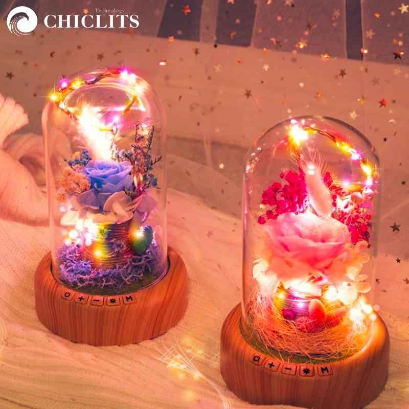 

Chiclits LED Night Lights Home Decorative Dream Streamer Rechargeable Battery Bluetooth Wireless Speaker Table Lamp Night Light