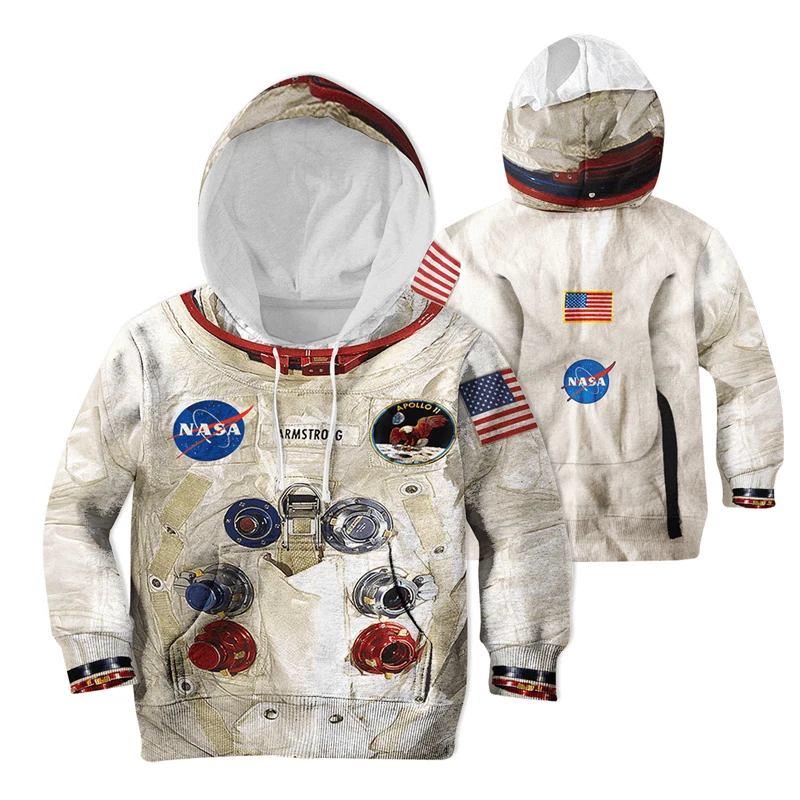 

3D armstrong space suite kids Hoodie baby boy Sweatshirt Hoodies Casual Sweatshirt Cute child teens coseplay astronaut spacesuit