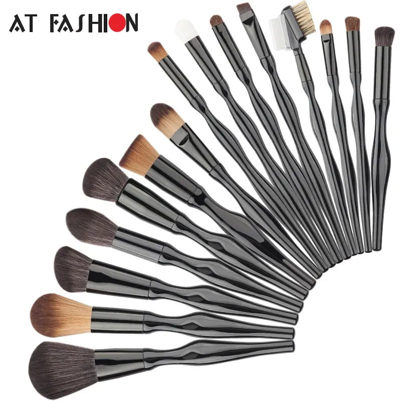 Buy Professional 15 Pcs Makeup Brush Set Body Curve MakeupBrushes Facial Blush