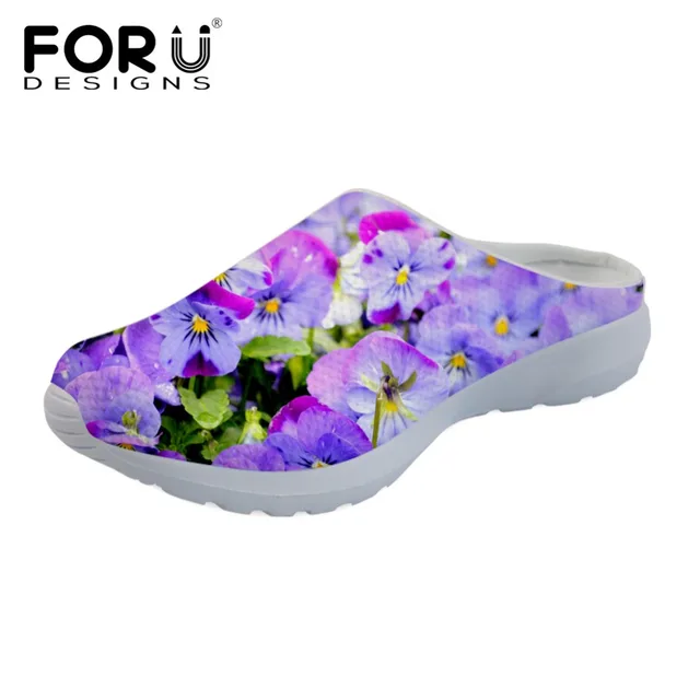 FORUDESIGNS Sandals Fashion Flower Printing Summer Women's Sandals Women Ladies Home Slippers Casual Beach Water Shoes for Girls