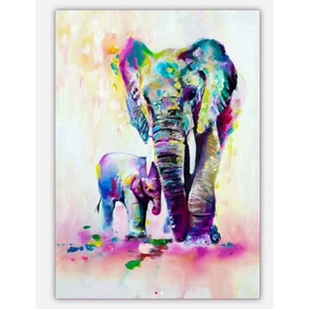 

Drill painting, 5D DIY Diamond Painting Colorful elephant Mosaic Embroidery Animal ,3D Cross Stitch Needlework Crafts Decoration